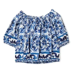 Oberteil mit Majolika-Print aus Popeline>Dolce & Gabbana Hot