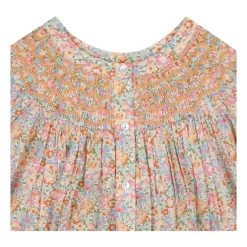 Orange Bluse mit Blumenmuster><noscript><img width=