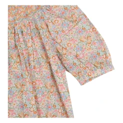 Orange Bluse mit Blumenmuster><noscript><img width=