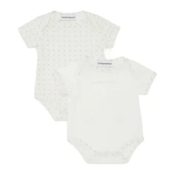 Packung mit zwei Jersey-Bodys mit Op-Art-Adlern und Logo>Emporio Armani New