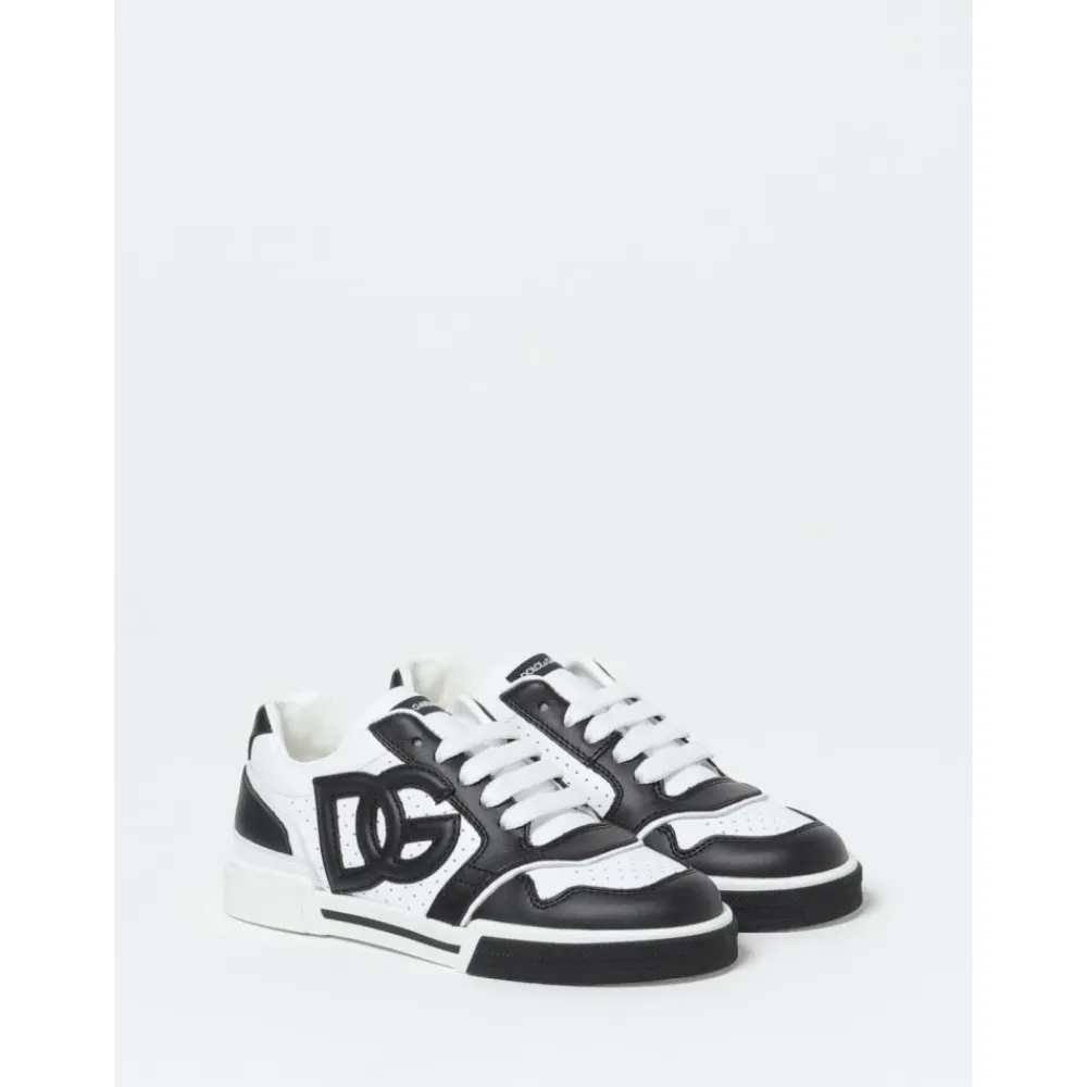 Perforierte Ledersneaker mit geprägtem Detail>Dolce & Gabbana Sale