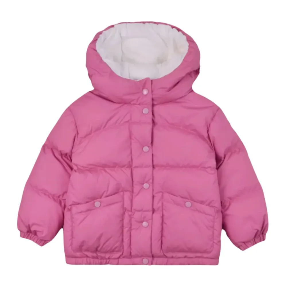 Pinke Pufferjacke mit Logo>Moncler Clearance