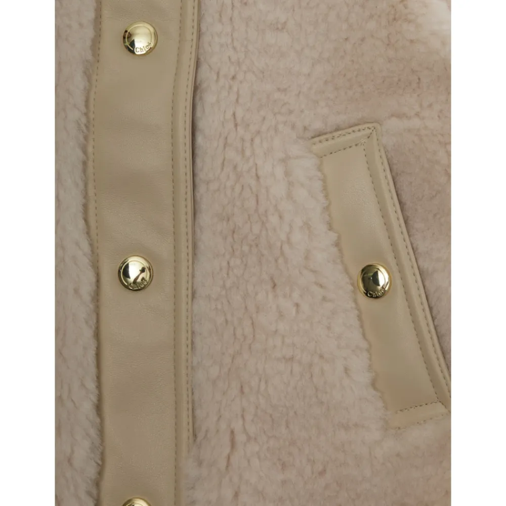 Ärmelloser Rundhalsmantel mit Knopfverschluss vorne>Chloé Outlet