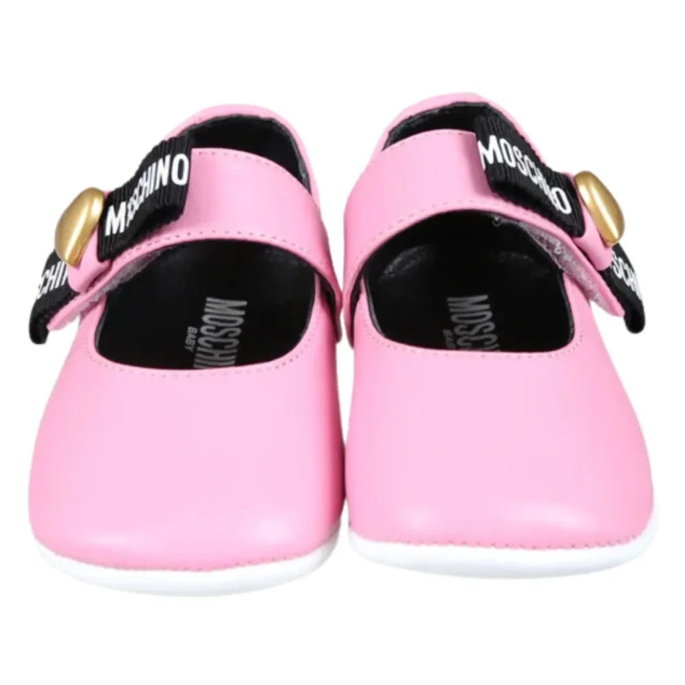 Lederballerinas mit Schleife>Moschino Hot