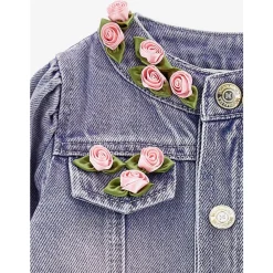 Rose Fleece Denim Jacket in Blue><noscript><img width=
