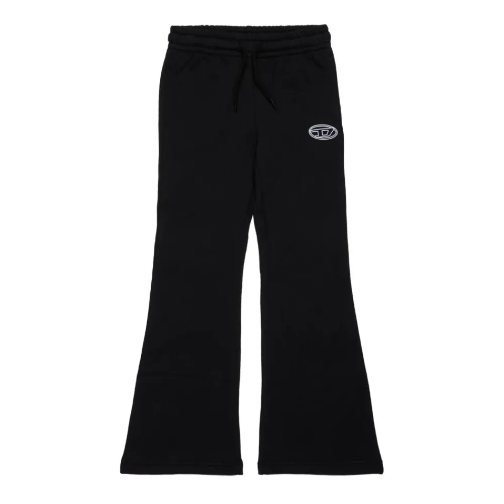 e Ausgestellte Baumwollhose mit Logo>Diesel Sale