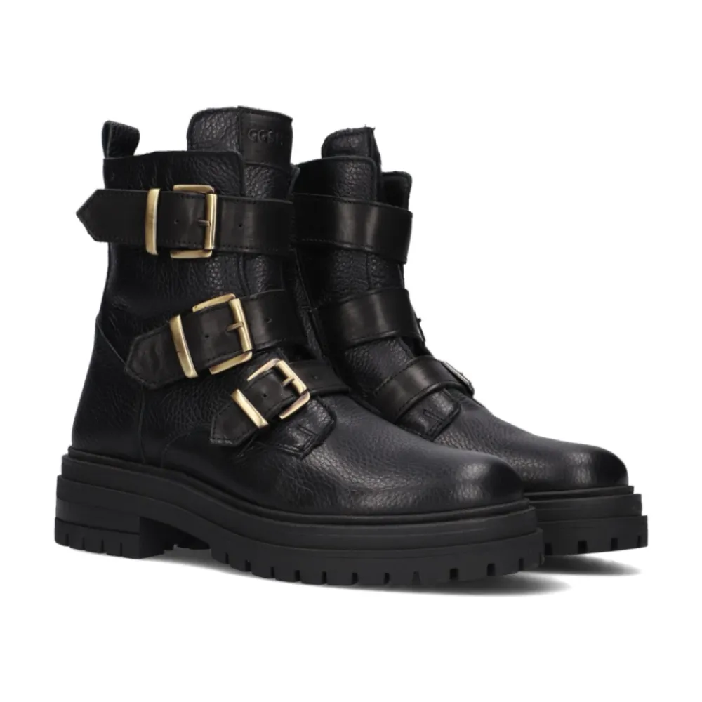 e Biker Boots mit Goldschnallen>Giga Hot