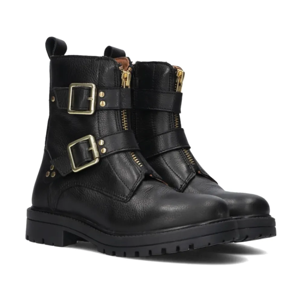 e Lederstiefel mit goldener Reißverschluss>Wysh Best