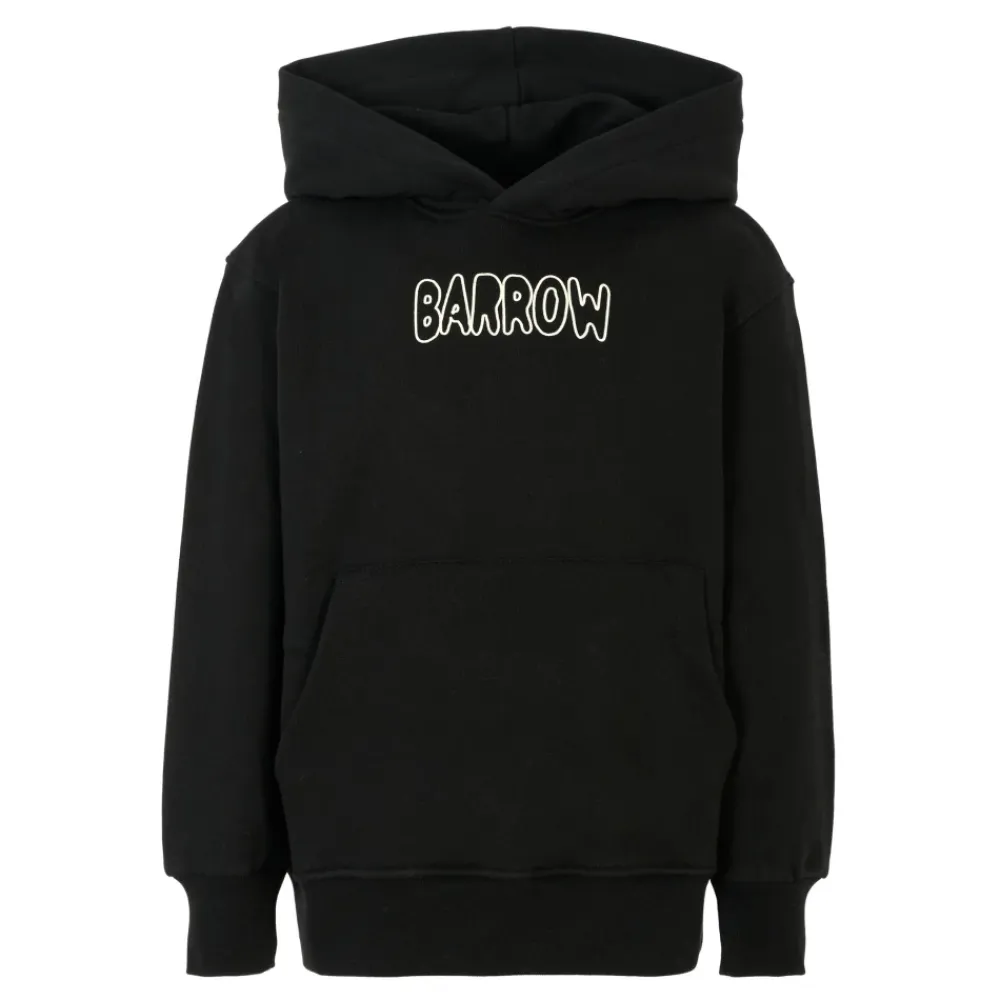 er Baumwollfleece Hoodie mit Smiley und Bärenmotiv>BARROW Discount