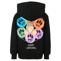 er Baumwollfleece Hoodie mit Smiley und Bärenmotiv>BARROW Discount