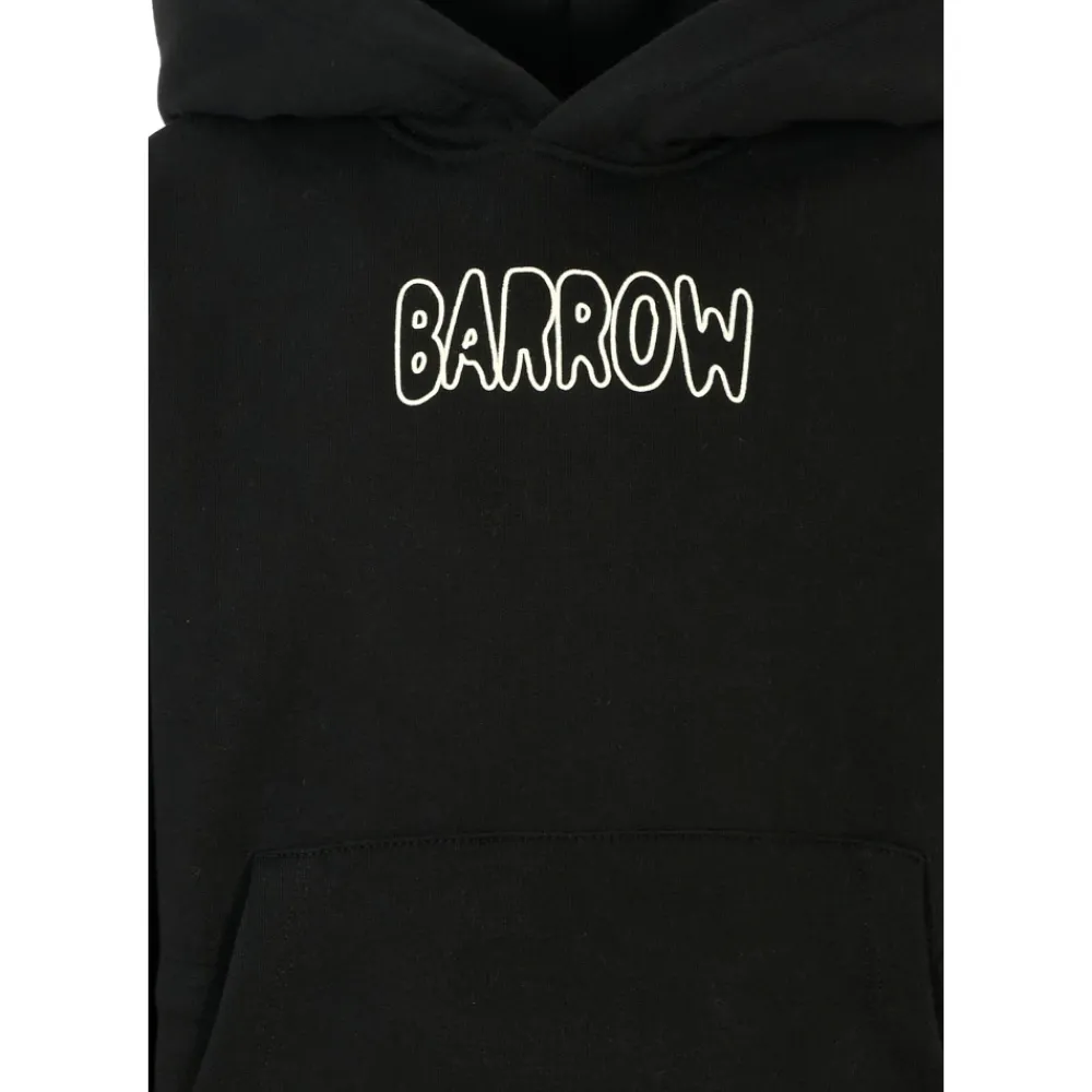 er Baumwollfleece Hoodie mit Smiley und Bärenmotiv>BARROW Discount