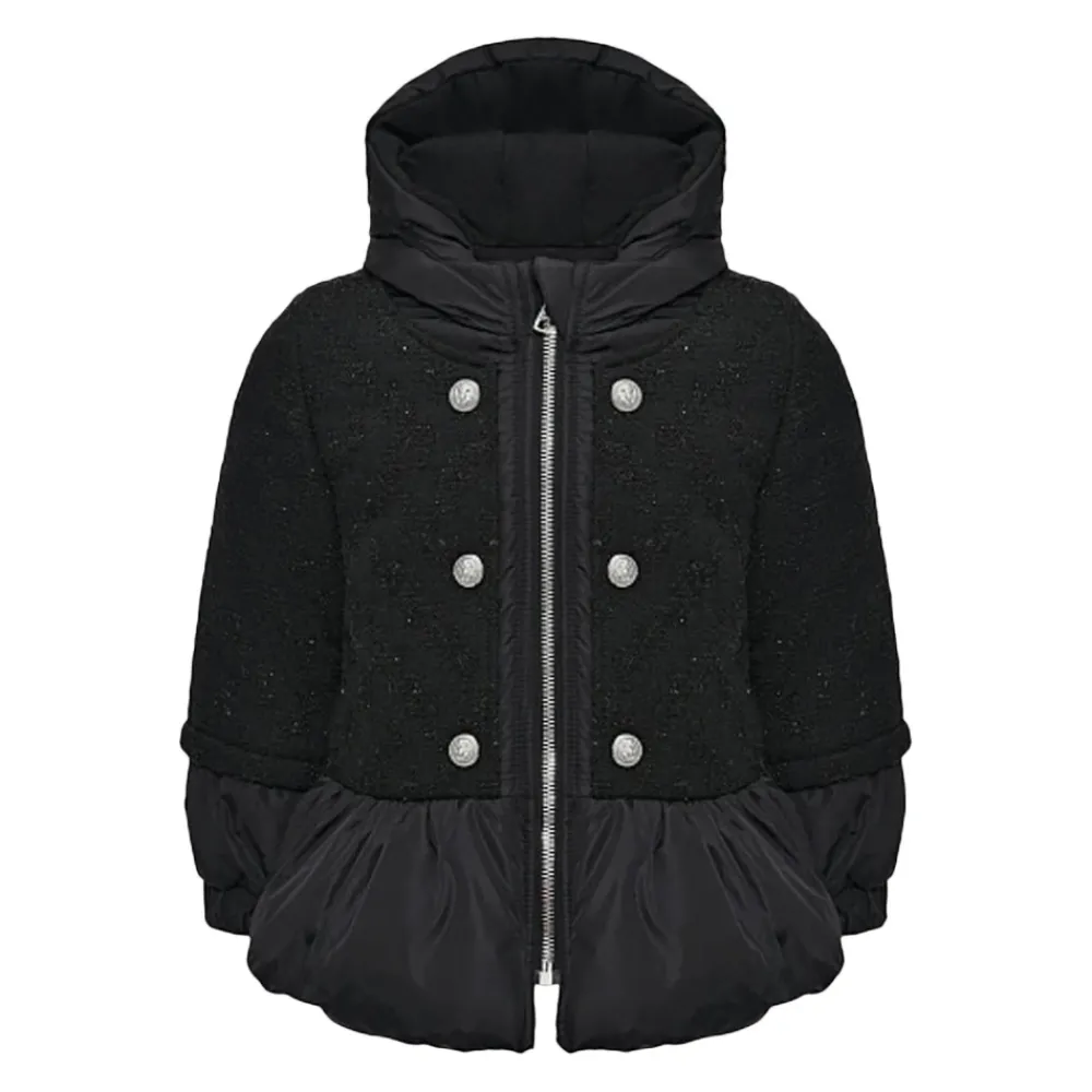 er Daunenmantel mit Kapuze und geprägten Knopfeinsätzen>Balmain Outlet