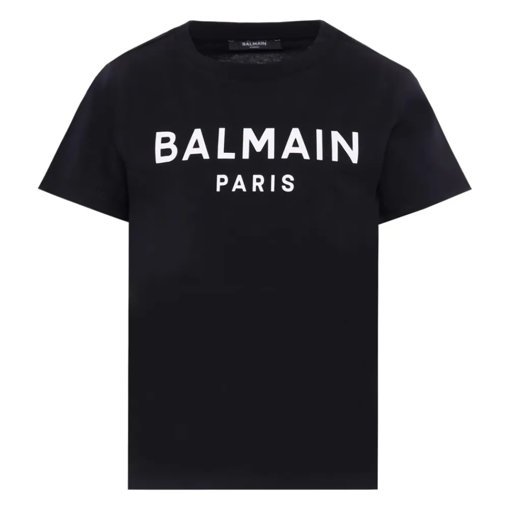 es Kurzarm-Baumwoll-T-Shirt>Balmain Discount