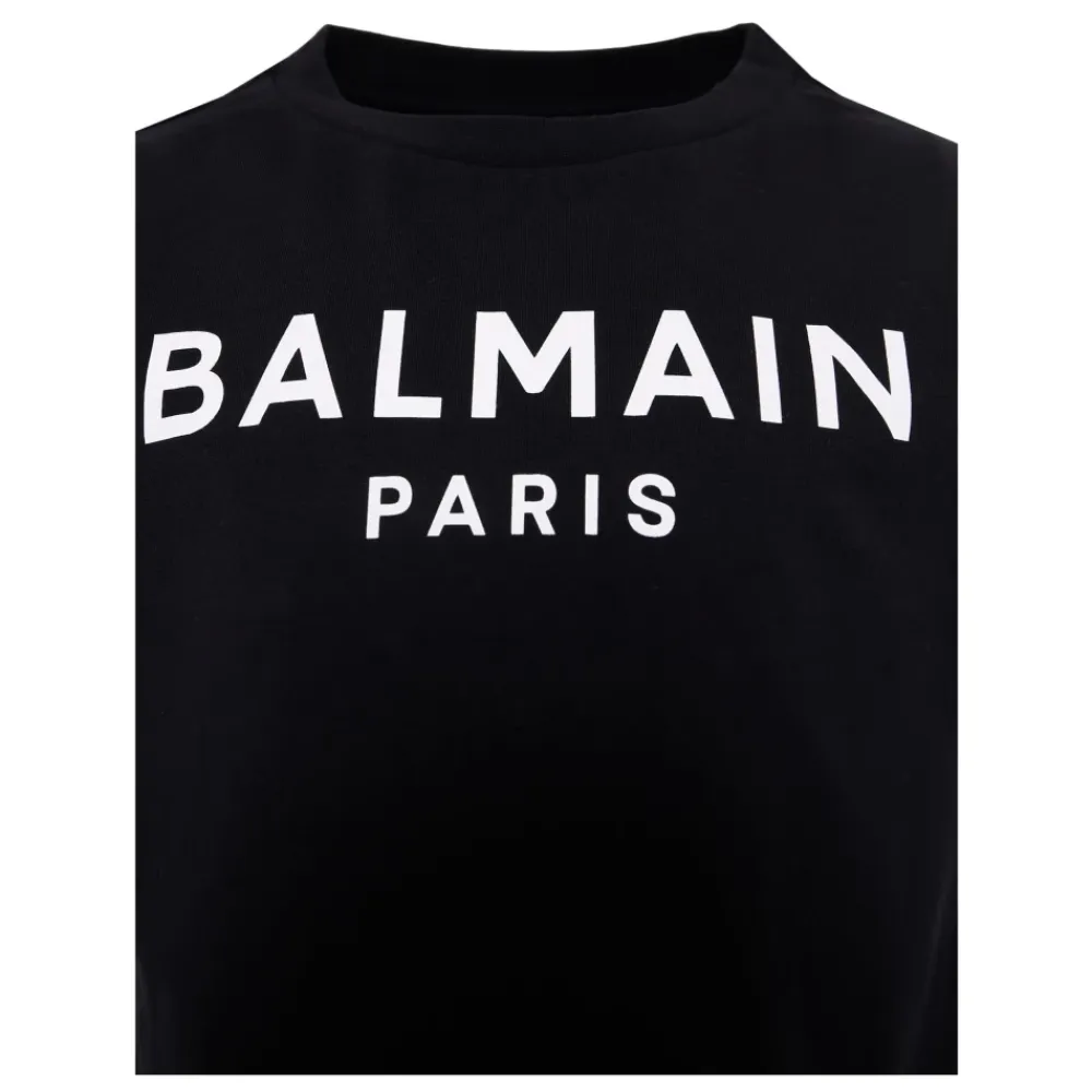 es Kurzarm-Baumwoll-T-Shirt>Balmain Discount