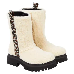 Shearling-Stiefel mit Color-Block-Design>Moschino Outlet