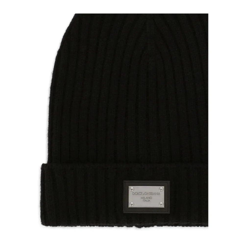 Strickmütze mit Logo-Plakette>Dolce & Gabbana Sale