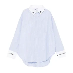 Striped Embroidered Shirt>MSGM Online