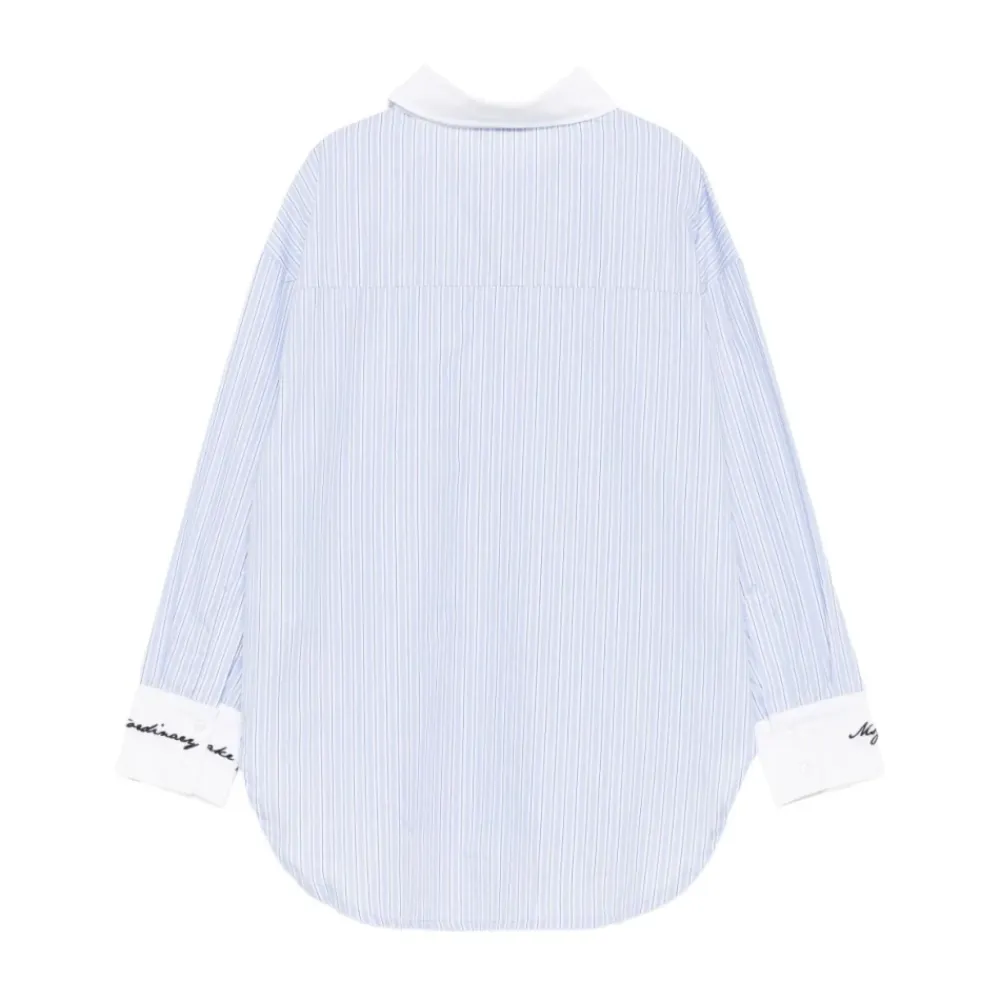Striped Embroidered Shirt>MSGM Online