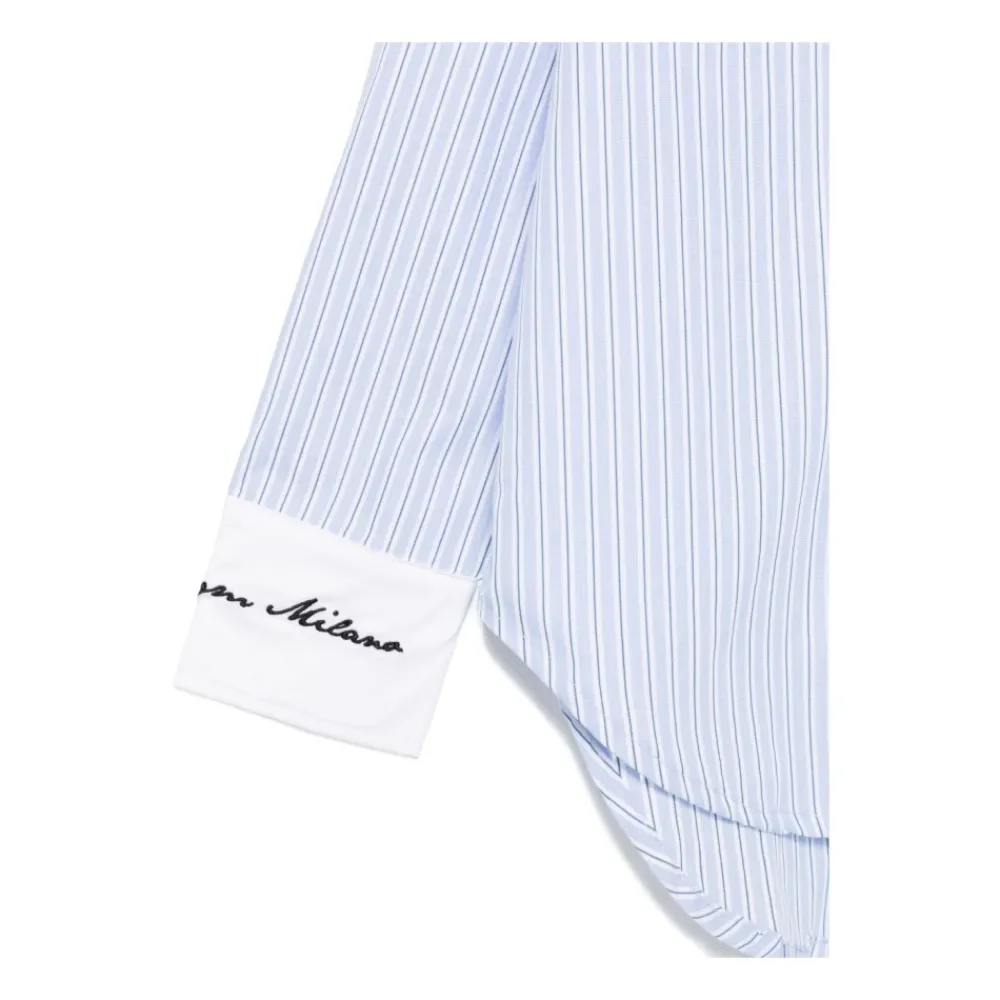 Striped Embroidered Shirt>MSGM Online