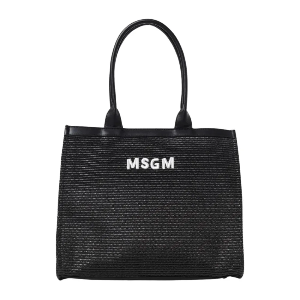 Strukturierte Stroh-Tragetasche>MSGM Outlet