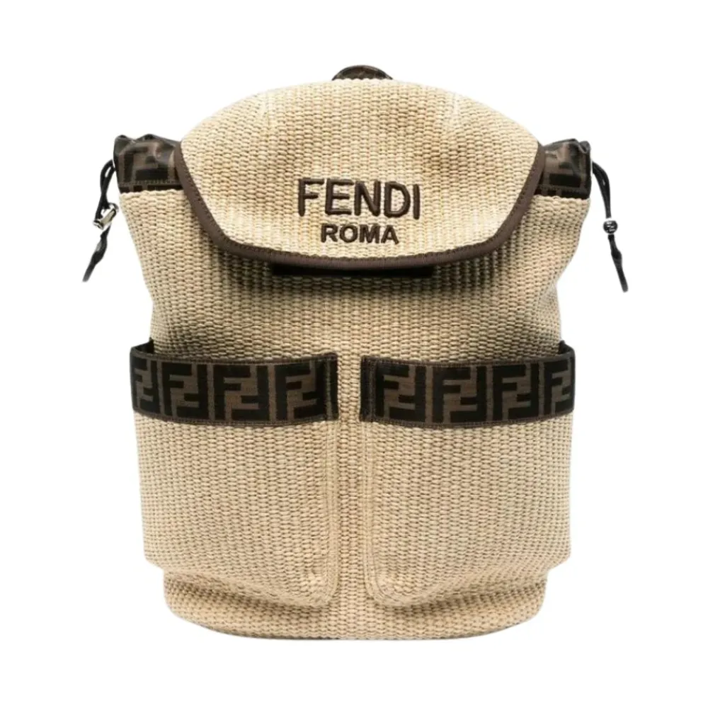 Stylischer Raffia-Rucksack mit Kordelzug>Fendi Best