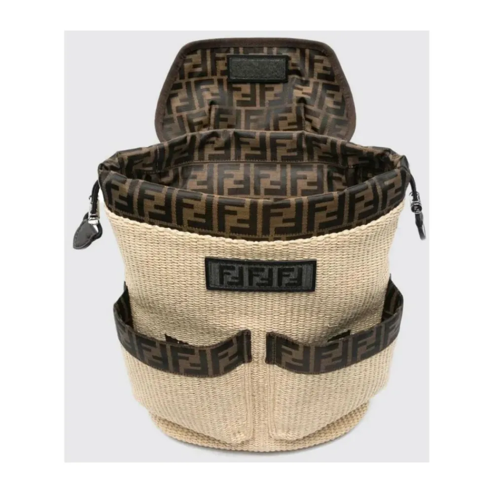 Stylischer Raffia-Rucksack mit Kordelzug>Fendi Best