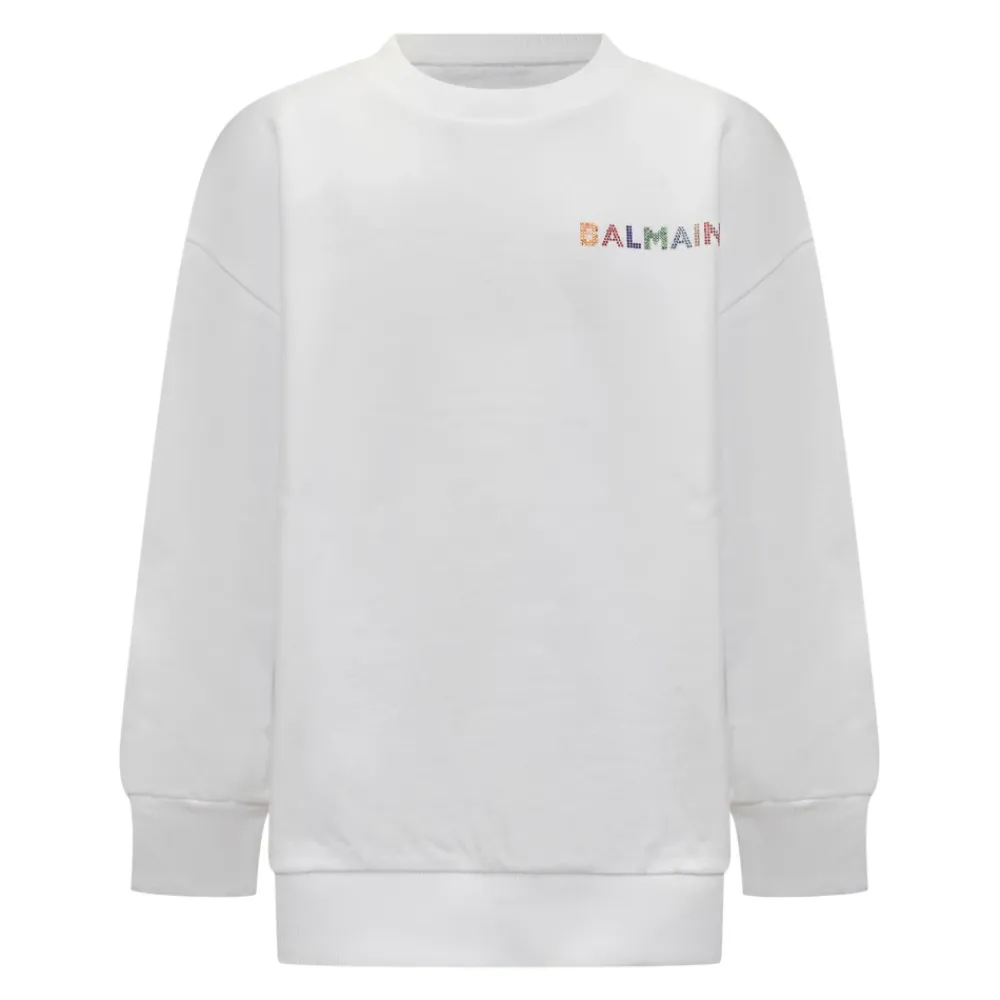 Sweatshirt mit Logo-Stickerei>Balmain Outlet