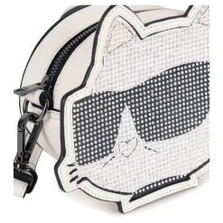 Tasche aus beschichtetem strukturiertem Stoff mit Strass><noscript><img width=