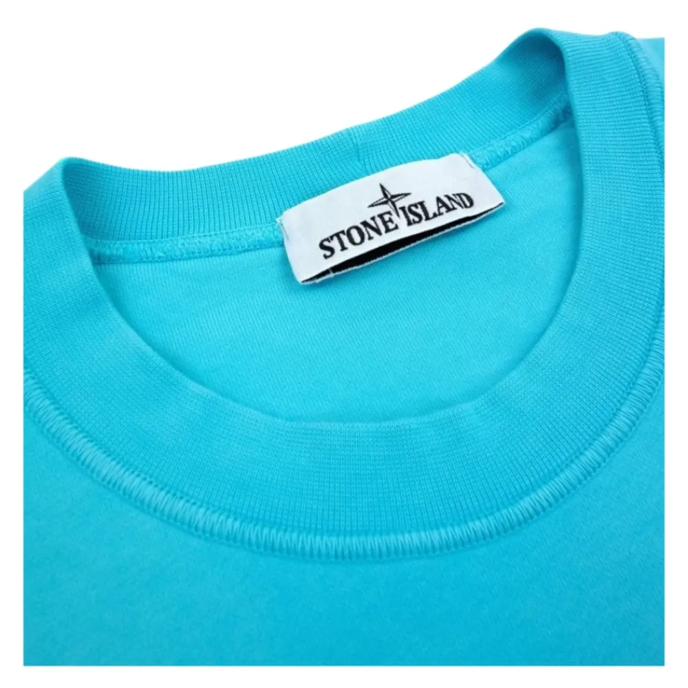 Türkis Junior Sweatshirt mit Logo-Patch>Stone Island Outlet