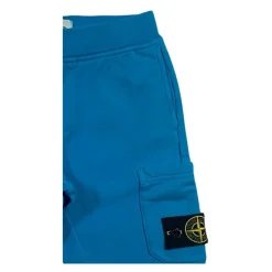 Türkise Bermuda-Shorts mit Logo-Applikation><noscript><img width=