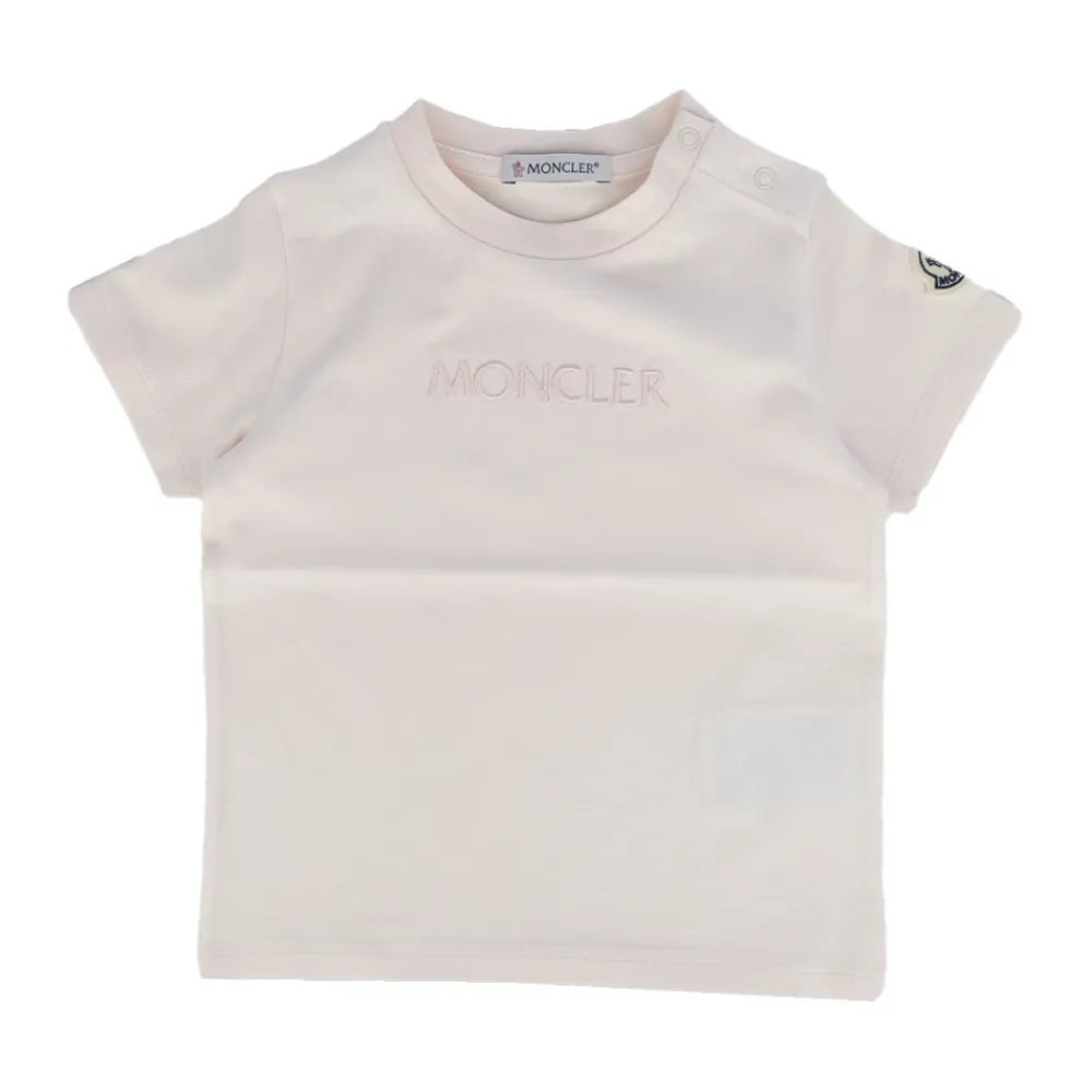 T-Shirt mit Bären-Print und Logo-Patch>Moncler Clearance