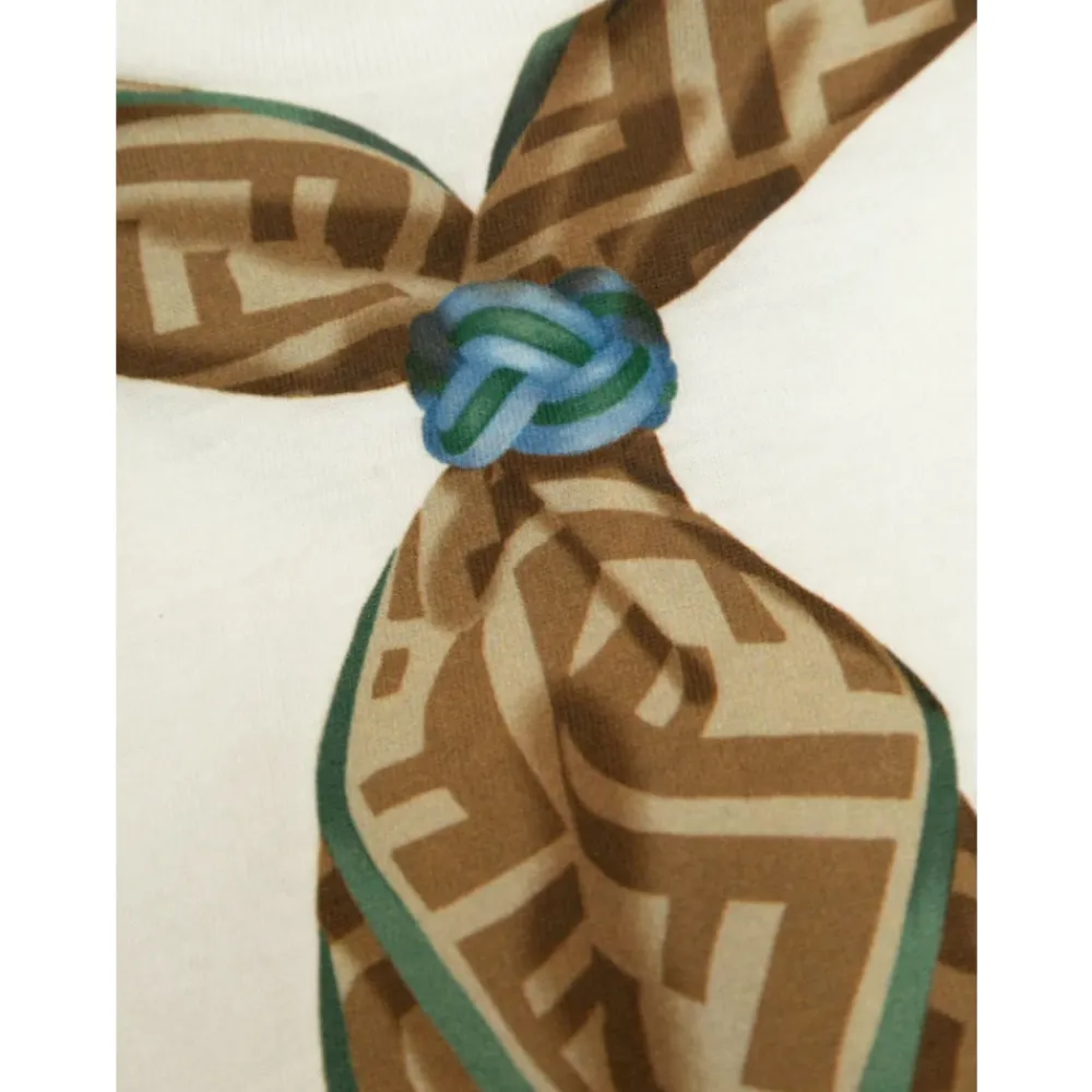 T-Shirt mit Schal-Print>Fendi Sale