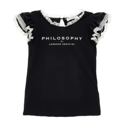 T-Shirt mit Spitzensaum>Philosophy di Lorenzo Serafini Best