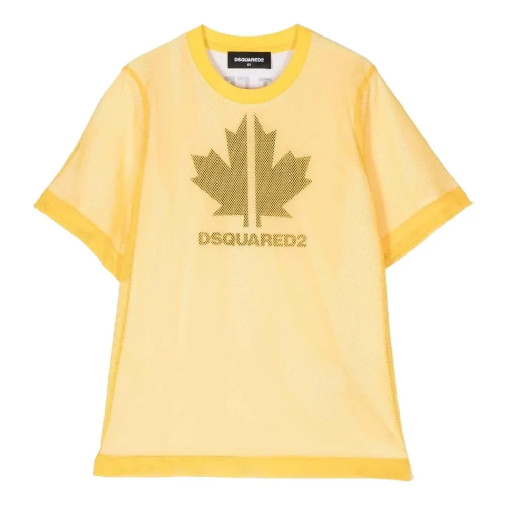 Unisex T-Shirt mit Ahornblatt-Print>Dsquared2