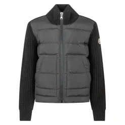 Wattierte Strickjacke mit Wollanteil und Reißverschluss>Moncler Discount