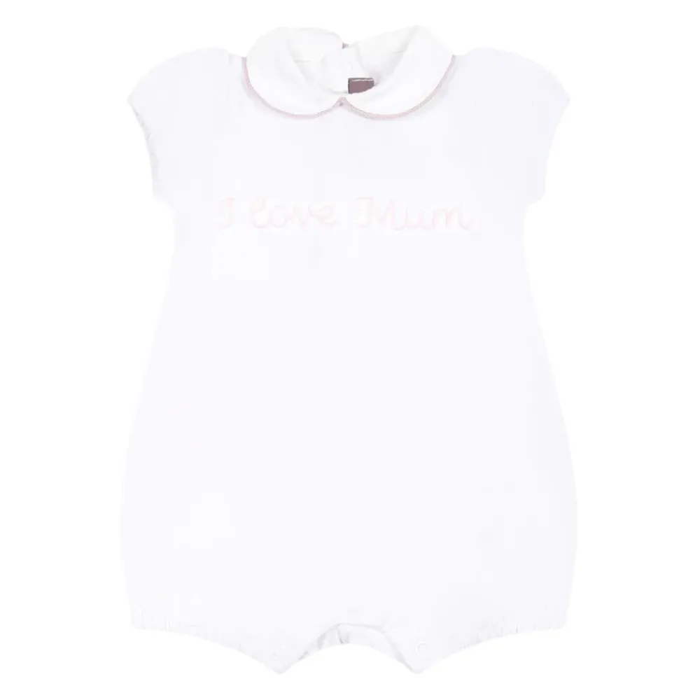 e Baumwollkleid mit Slogan-Stickerei>Little Bear