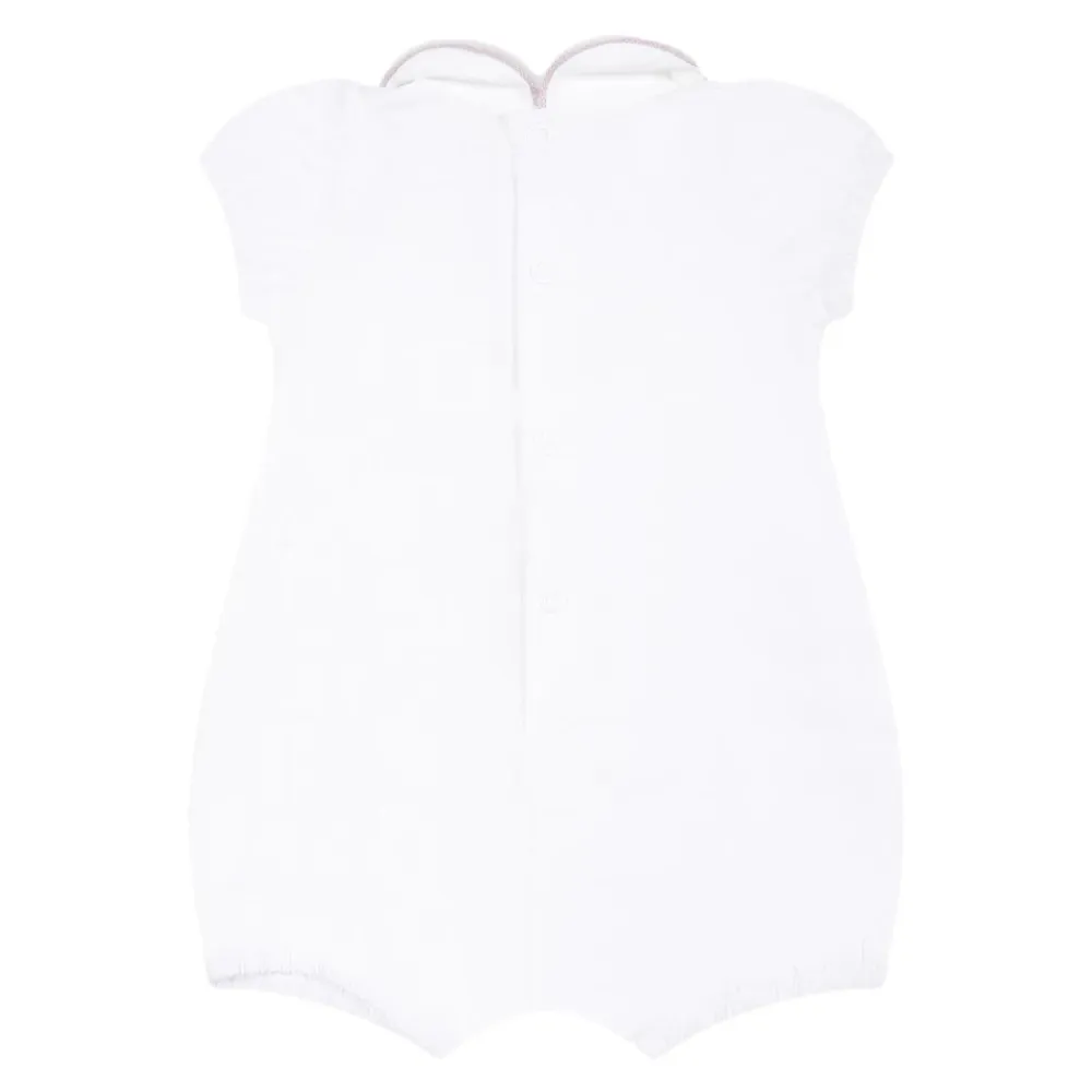 e Baumwollkleid mit Slogan-Stickerei>Little Bear