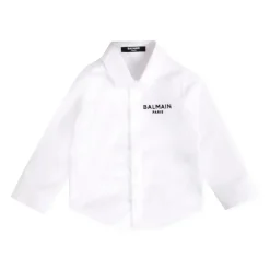 e Baumwoll-Popeline-Hemd mit langen Ärmeln>Balmain Outlet