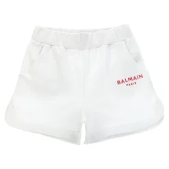 e Baumwollshorts mit geprägtem Logo>Balmain Outlet