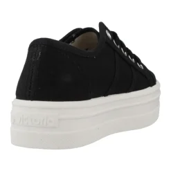 Weiße Canvas-Plateau-Sneaker><noscript><img width=