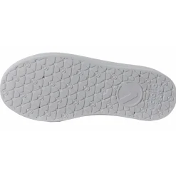 Weiße Canvas-Sneaker mit Silberösen><noscript><img width=