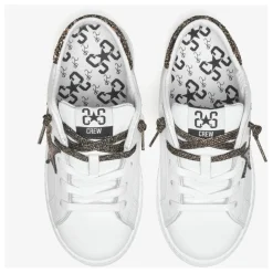 e Low-Top-Sneaker aus Leder mit schwarzen und glitzernden Details><noscript><img width=
