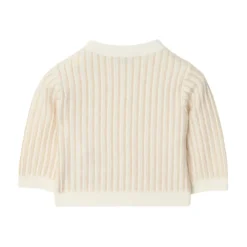 Weißer Crew Neck Pullover mit Streifendetails>Burberry Discount