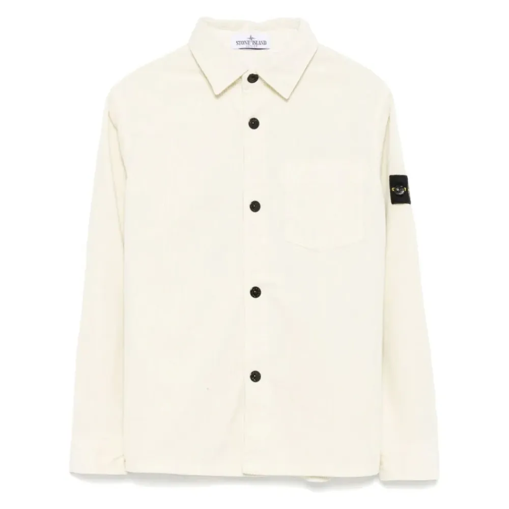 es Baumwollhemd mit geripptem Samt>Stone Island