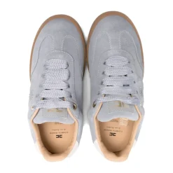 Wildleder-Sneakers mit goldenem Logo>Elisabetta Franchi Sale