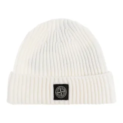 Wool Beanie mit Logo-Patch>Stone Island Sale