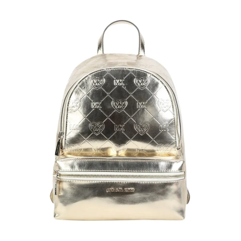 Yellow Gold/Gray Metallischer Kunstleder-Rucksack für Mädchen>Michael Kors Online