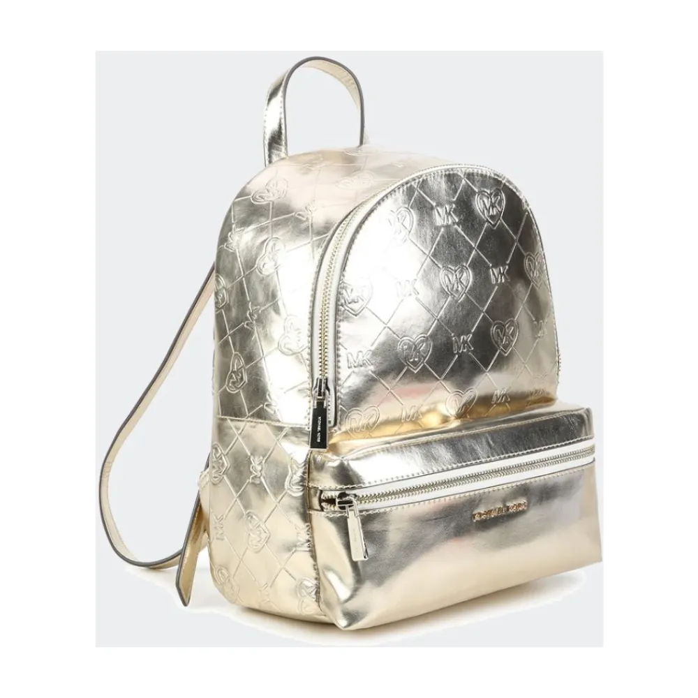 Yellow Gold/Gray Metallischer Kunstleder-Rucksack für Mädchen>Michael Kors Online