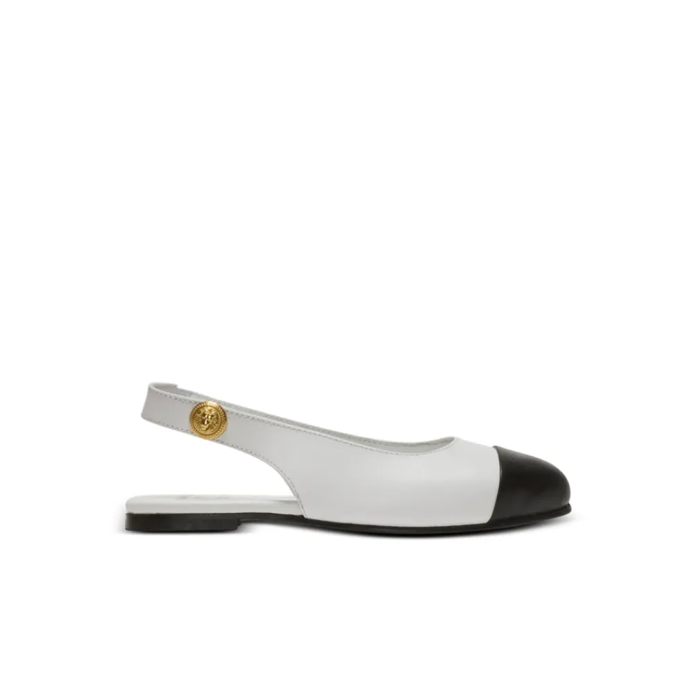 Zweifarbige Ballerinas aus Leder>Balmain Discount