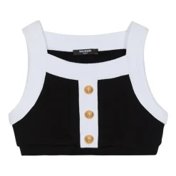 Zweifarbiges Oberteil mit Knöpfen>Balmain Outlet